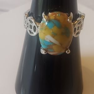 2. Oval, Boho style Vintage Ring, size 17 (7), NWT